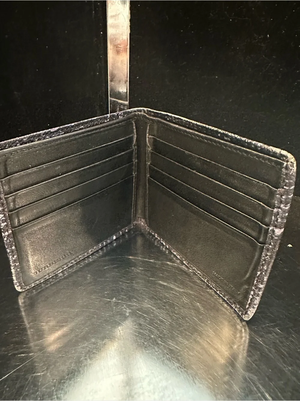 Burberry#251 embossed check compact wallet